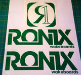 Ronix Bold Logo Wakeboard Decal Sticker - Green