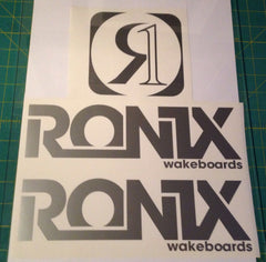 Ronix Bold Logo Wakeboard Decal Sticker - Silver