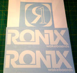 Ronix Bold Logo Wakeboard Decal Sticker - White